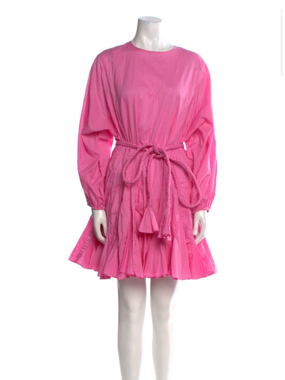 RHODE Pink Long-Sleeve A-Line Dress with Pleats